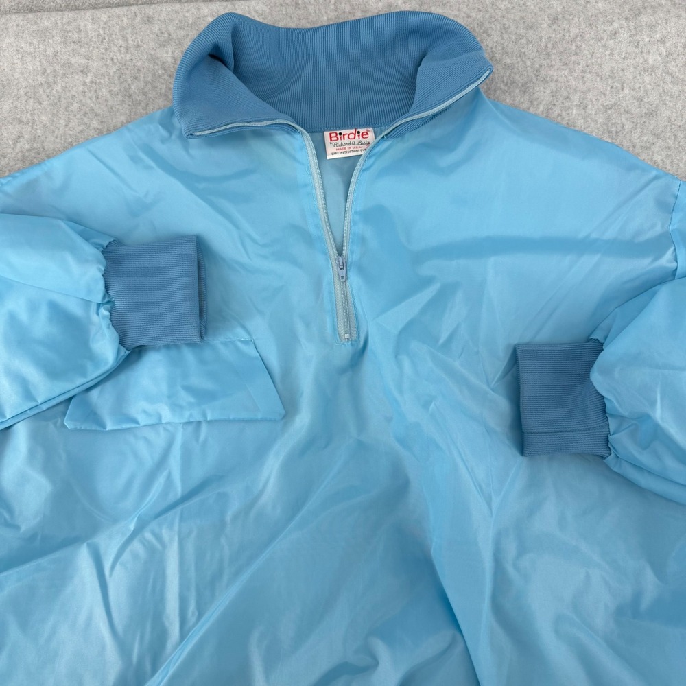Vintage Birdie by Richard A. Leslie Mens XL Blue Quarter Zip Windbreaker USA